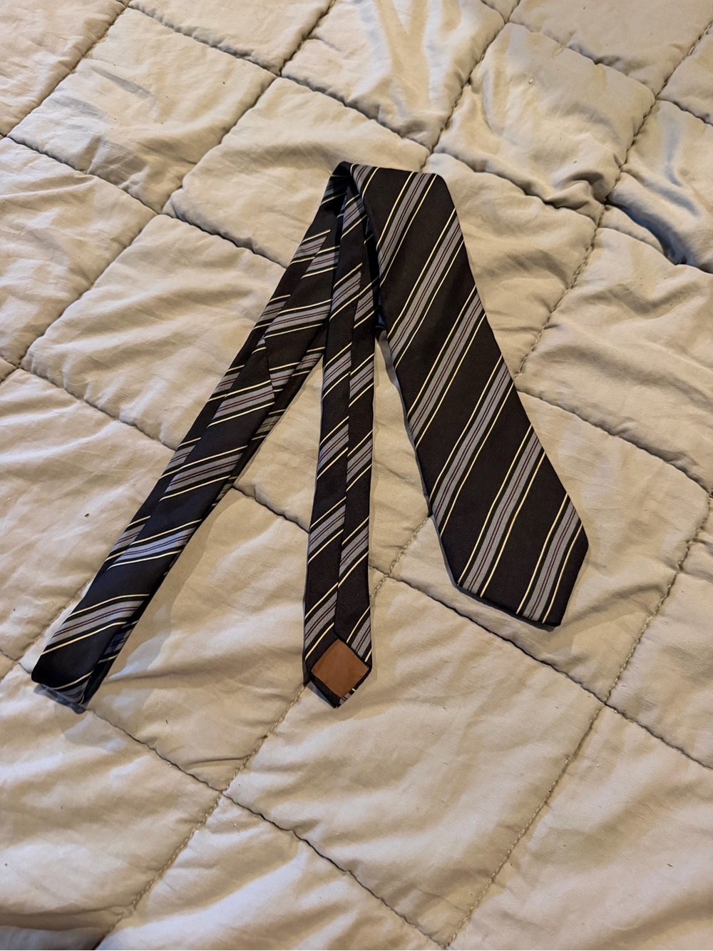 Striped Black and Silver Men's Tie